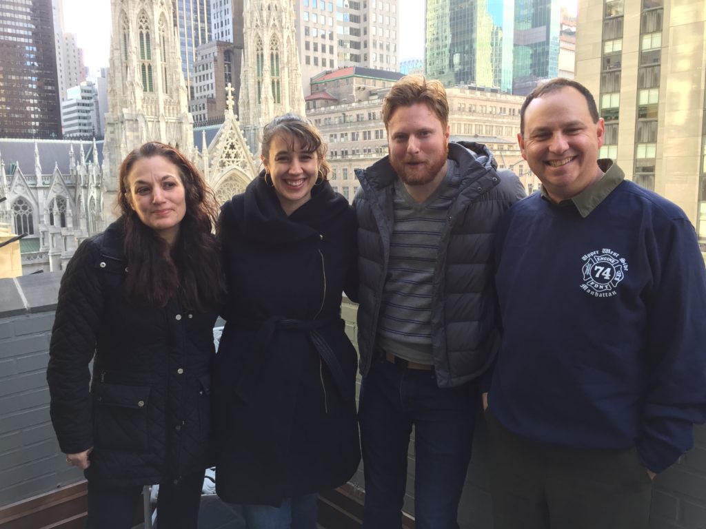 Jo, Liz, Duncan, Kevin on the rooftop of The Lambs.