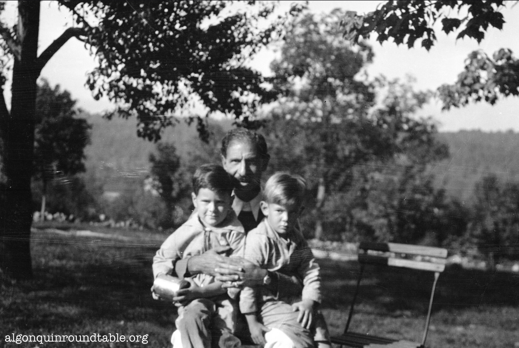 Franklin P. Adams with his sons, Anthony and Tim. (FPA Collection).